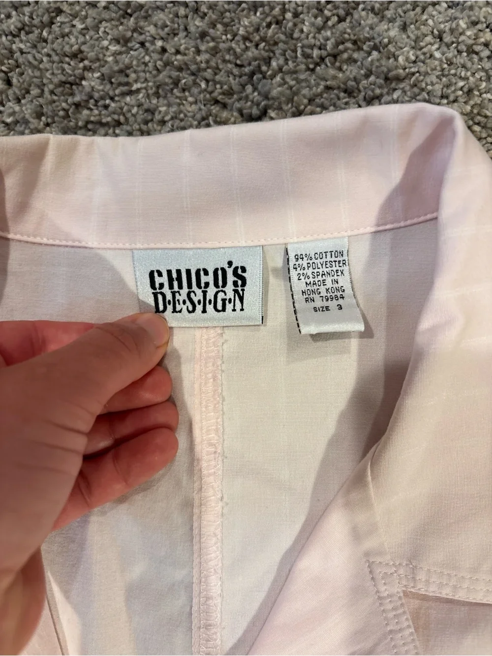 Chico's Design Women’s Light Pink 2-Piece Outfit Set Pantsuit Jacket Pants Sz 3